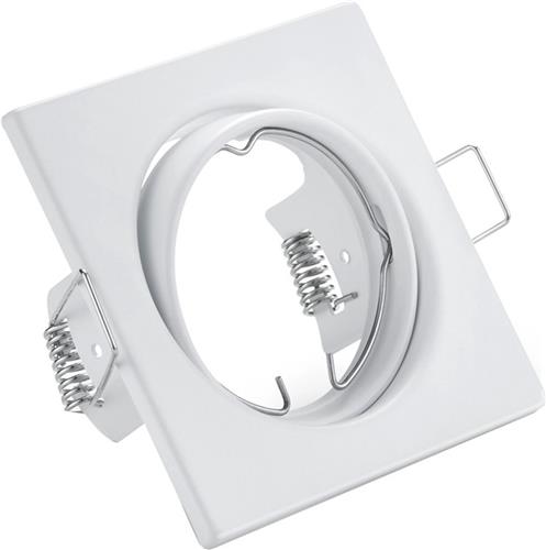 Spot Armatuur GU10 - Torna - GU10 Inbouwspot - Vierkant - Wit - Aluminium - Kantelbaar 80mm
