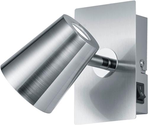 LED Wandspot - Torna Narca - 6W - Warm Wit 3000K - 1-lichts - Vierkant - Mat Nikkel - Aluminium