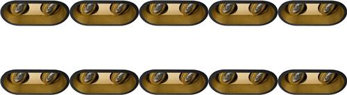 Spot Armatuur 10 Pack - Proma Zano Pro - GU10 Inbouwspot - Ovaal Dubbel - Zwart/Goud - Aluminium - Kantelbaar - 185x93mm