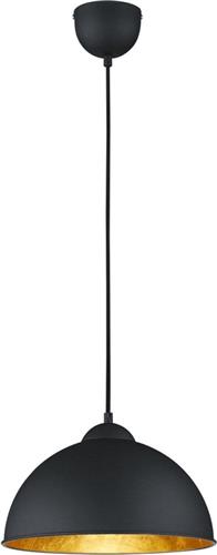 LED Hanglamp - Trion Jin - E27 Fitting - Rond - Mat Zwart - Aluminium