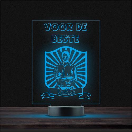 Led Lamp Met Gravering - RGB 7 Kleuren - Voor De Beste Leraar