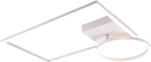 LED Plafondlamp - Plafondverlichting - Trion Viyona - 24W - Natuurlijk Wit 4000K - Dimbaar - Rechthoek - Mat Wit - Aluminium