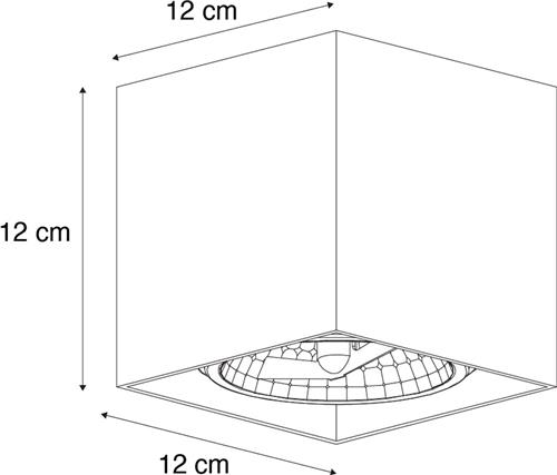 QAZQA box - Design Plafondspot | Spotje | Opbouwspot - 1 lichts - L 12 cm - Brons - Woonkamer | Slaapkamer | Keuken