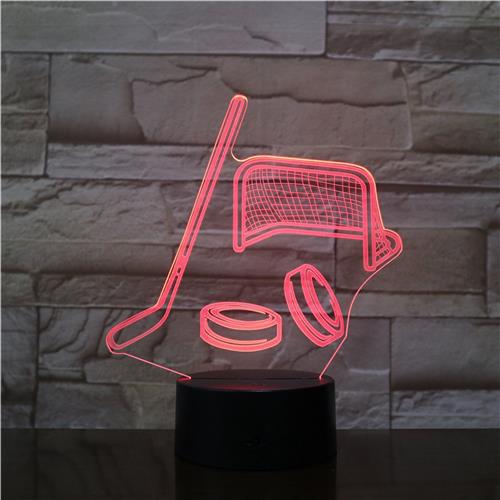 3D Led Lamp Met Gravering - RGB 7 Kleuren - Ijshockey