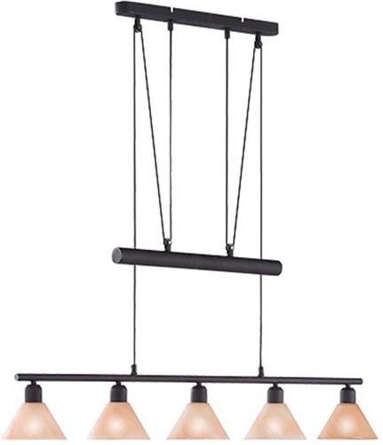 LED Hanglamp - Hangverlichting - Trion Stomun - E14 Fitting - 5-lichts - Rechthoek - Roestkleur - Aluminium