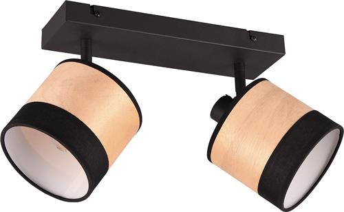 LED Plafondlamp - Plafondverlichting - Trion Lazo - E14 Fitting - 2-lichts - Rond - Mat Zwart- Metaal - Max 10W