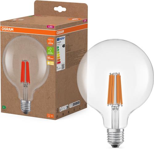 Osram LED lamp in classic mini candle shape, with decorative LED filament in frosted design, energy efficiency class A, E14, 1.2 W, 255 lm, 4000 K, cool white. 100% light straight away.