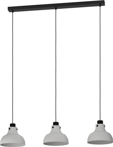 EGLO Matlock Hanglamp - E27 - 90 cm - Grijs/Zwart - Staal