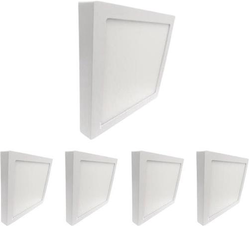 24W 220V vierkante LED-plafondlamp (set van 5) - Warm wit licht - Overig - Pack de 5 - Wit Chaud 2300K - 3500K - SILUMEN