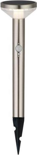 Solar LED grondpin 50cm 2W IP44 met bewegingsmelder - Warm wit licht - Aluminium - 2W - SILUMEN