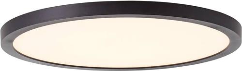 Lindby - LED plafondlamp - 1licht - Kunststof, acryl - H: 2.5 cm - mat zwart, wit - Inclusief lichtbron