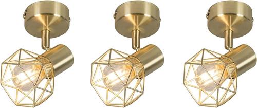 QAZQA mosh - Moderne Plafondspot | Spotje | Opbouwspot - 3 lichts - H 160 mm - Goud/messing - Woonkamer | Slaapkamer | Keuken