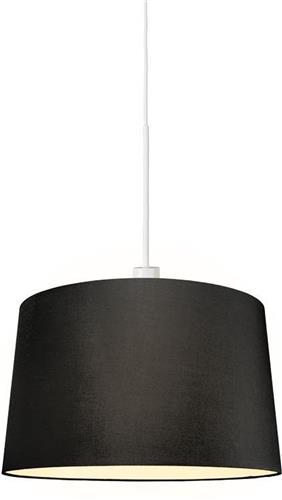 QAZQA Combi - Moderne Hanglamp met kap - 1 lichts - Ø 450 mm - Zwart - Woonkamer | Slaapkamer | Keuken