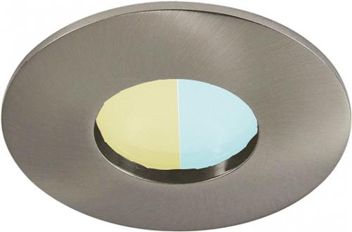 IP44 Inbouwspot Pia met Philips HUE White Ambiance - spot - Nikkel / mat - rond - voor badkamer / overkapping / buiten - IP44 - GU10 - Buitendiameter: 85MM - boorgat: 70-76MM - min. Inbouwdiepte: 90MM