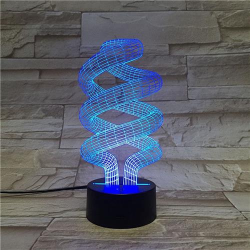 3D Led Lamp Met Gravering - RGB 7 Kleuren - Illusie