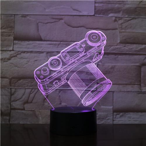 3D Led Lamp Met Gravering - RGB 7 Kleuren - Fotocamera