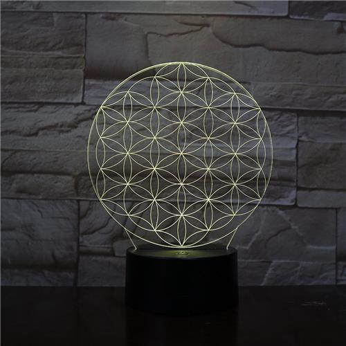 3D Led Lamp Met Gravering - RGB 7 Kleuren - Illusie