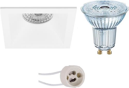 LED Spot Set - OSRAM Parathom PAR16 940 36D - Pragmi Pollon Pro - GU10 Fitting - Dimbaar - Inbouw Vierkant - Mat Wit - 3.7W - Natuurlijk Wit 4000K - Verdiept - 82mm