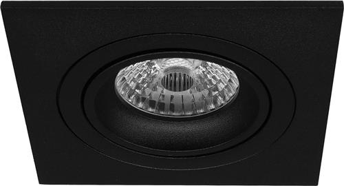 Spot Armatuur GU10 - Pragmi Borny Pro - GU10 Inbouwspot - Vierkant - Zwart - Aluminium - Kantelbaar - 92mm