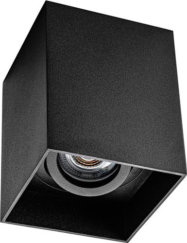 Opbouwspot GU10 - Pragmi Luxina Pro - Opbouw Vierkant - Mat Zwart - Aluminium - Verdiept - Kantelbaar - 90mm