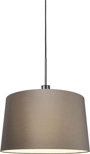 QAZQA Combi - Moderne Hanglamp met kap - 1 lichts - Ø 450 mm - Taupe - Woonkamer | Slaapkamer | Keuken