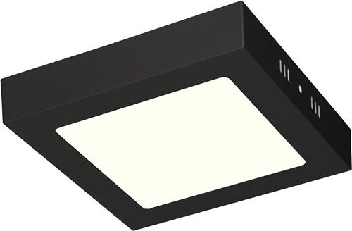 LED Downlight - 12W - Natuurlijk Wit 4200K - Mat Zwart - Opbouw - Vierkant - Aluminium - 170mm