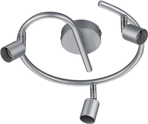 LED Plafondspot - Trion Pamo - GU10 Fitting - 3-lichts - Rond - Mat Titaan - Aluminium