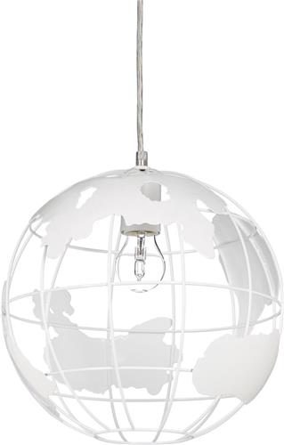 Relaxdays hanglamp wereldbol - eetkamer lamp - plafondlamp - hangende lamp - wit