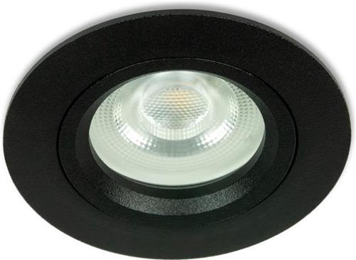 LED Mini inbouwspot Willy -Rond Zwart -Extra Warm Wit -Niet Dimbaar -3.4W -Integral LED