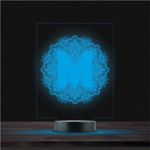 Led Lamp Met Gravering - RGB 7 Kleuren - Mandala M