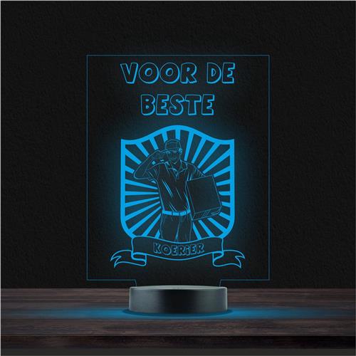 Led Lamp Met Gravering - RGB 7 Kleuren - Voor De Beste Koerier