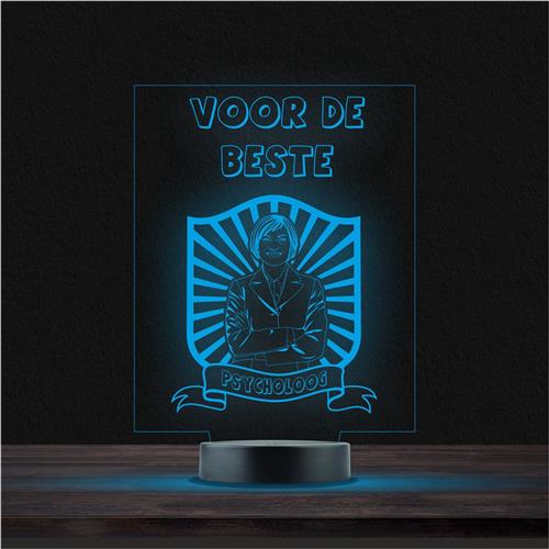 Led Lamp Met Gravering - RGB 7 Kleuren - Voor De Beste Psycholoog