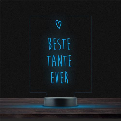 Led Lamp Met Gravering - RGB 7 Kleuren - Beste Tante Ever