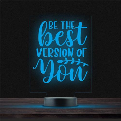 Led Lamp Met Gravering - RGB 7 Kleuren - Be The Best Version Of You