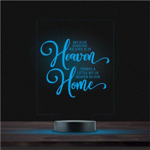 Led Lamp Met Gravering - RGB 7 Kleuren - Because Someone We Love Is in Heaven