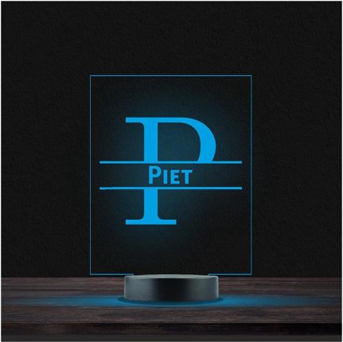 Led Lamp Met Naam - RGB 7 Kleuren - Piet
