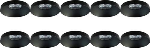 Spot Armatuur 10 Pack - Proma Vrito Pro - GU10 Inbouwspot - Rond - Zwart - Aluminium - Ø82mm