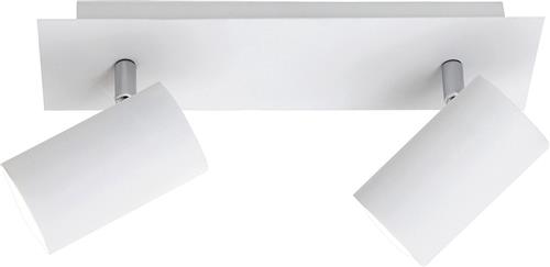 LED Plafondspot - Torna Mary - GU10 Fitting - 2-lichts - Rechthoek - Mat Wit - Aluminium