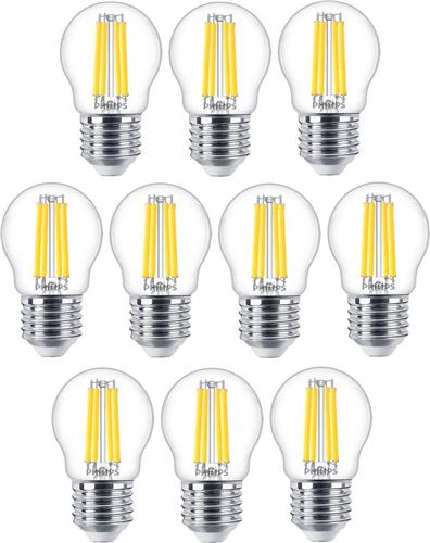 10 stuks Philips LED Kogellamp E27 3.4W 470lm 2700K Helder Dimbaar Cri90 P45