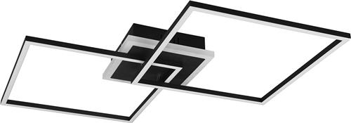 LED Plafondlamp - Trion Aruba - 35.5W - RGBW - Dimbaar - Afstandsbediening - Vierkant - Mat Zwart - Aluminium