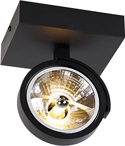 QAZQA go - Moderne Plafondspot | Spotje | Opbouwspot - 1 lichts - L 14.6 cm - Zwart - Woonkamer | Slaapkamer | Keuken