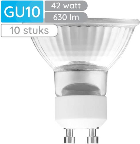 Modee GU10 Halogeen Lamp Dimbaar 42W ECO - 630lm - 2700K - Warm Wit - ECO Halogeen Spot - 10 stuk