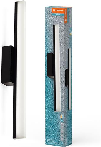 LEDVANCE Orbis Mirror light in black, 60 cm, aluminium housing, 10 W, 950 lm, IP44 protection rating, colour temp. adjustable via Click CCT (4,000 K & 3,000 K), infinitely dimmable via touch control