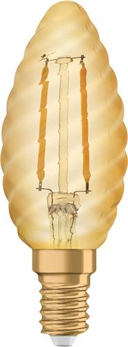 Ledvance Vintage 1906 LED E14 Kaars Goud 1.5W 120lm - 824 Zeer Warm Wit | Vervangt 12W