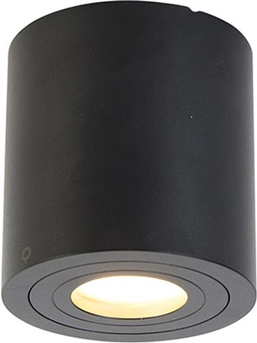 QAZQA capa - Moderne Dimbare LED Smart Plafondspot | Spotje | Opbouwspot incl. wifi met Dimmer - 1 lichts - Ø 9 cm - Zwart -