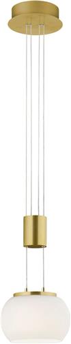 LED Hanglamp - Hangverlichting - Trion Maliba - 8W - 1-lichts - Warm Wit 3000K - Dimbaar - Rond - Mat Goud - Aluminium