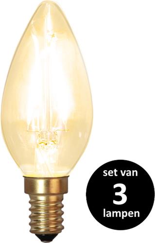 Star Trading LED Kaars lamp lichtbron - E14 - Niet dimbaar - Super Warm Wit <2200K - 1.5 Watt - vervangt 15W Halogeen  - set van 3
