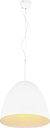 LED Hanglamp - Hangverlichting - Trion Lopez XL - E27 Fitting - 1-lichts - Rond - Mat Wit - Aluminium