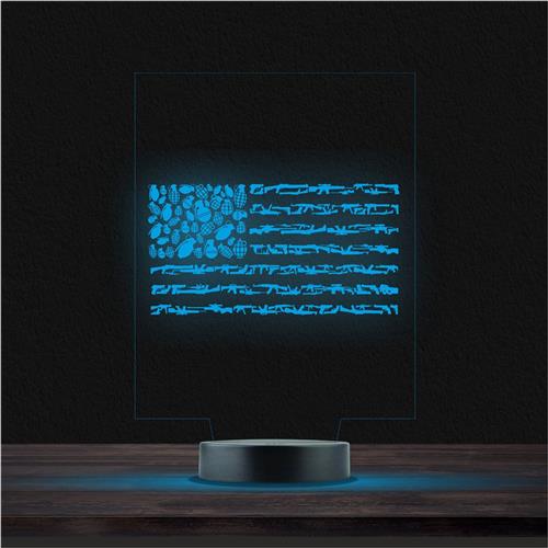 Led Lamp Met Gravering - RGB 7 Kleuren - USA Vlag