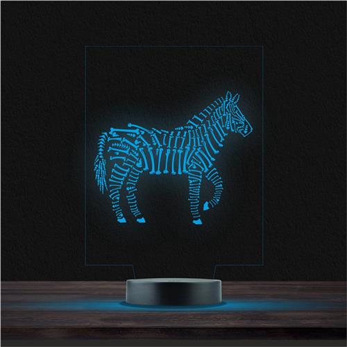 Led Lamp Met Gravering - RGB 7 Kleuren - Zebra